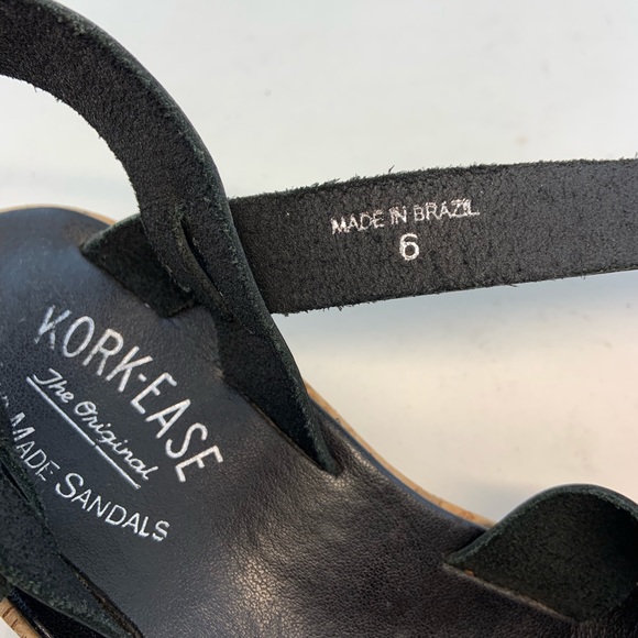 Kork-ease Black Patent Myrna Low Wedge Sandals 6 - Picture 6 of 8